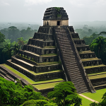 **

"Majestic pyramids rising from the jungle at Tikal, Guatemala. Ancient Mayan city ruins, stone temples with intricate carvings, shrouded in mist. Lush green foliage. Golden hour lighting, atmospheric perspective. Safe for work, appropriate content, fully clothed, professional, perfect anatomy, natural proportions, high quality."

**